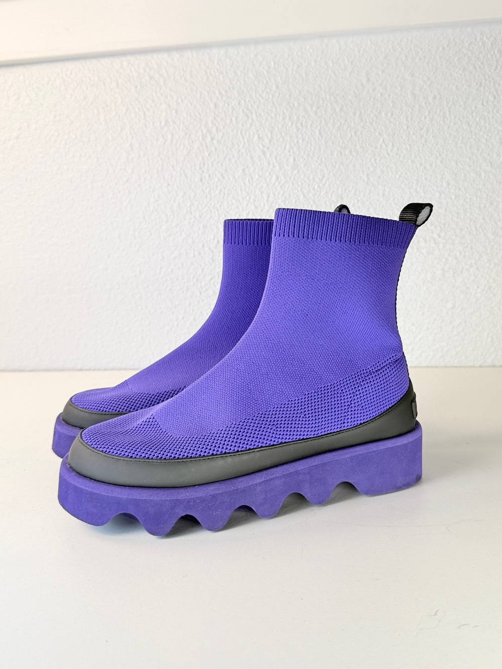 Issey Miyake x United Nude Purple Knit Platform Ankle Boots Size EU 35 US 5 - Picture 12 of 12